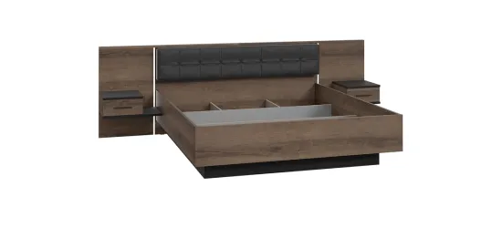 Двоспальне ліжко з тумбами Беллв'ю / Bellevue чорний дуб 180x200 без основи BLQL181B