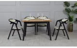 Стол Милан обеденный раскладной 1100/1400x700x750 черный/дуб - фото 11