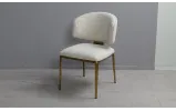 Стілець Зара метал сидіння тканина 550x640x840 бежевий золоті ноги - фото 2
