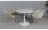 Стілець Юнік метал сидіння тканина 570x570x810 бежева ноги бежеві - фото 9