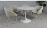 Стілець Юнік метал сидіння тканина 570x570x810 бежева ноги бежеві - фото 10