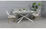 Стол Рим обеденный раскладной 1600/2400x900x750 белый глянец белые ноги - фото 11