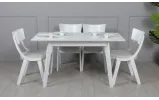 Стул Нил массив дерева белый 480x450x925 серая ткань - фото 14