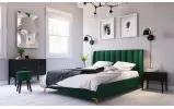 Двуспальная кровать Лея 160x200 зеленая с золотыми ножками - фото 2