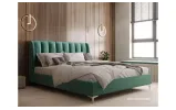Двуспальная кровать Лея 160x200 зеленая с золотыми ножками - фото 4