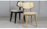 Стул Пепе Cane массив дерева сиденье ткань беж 450x400x820 черный - фото 5