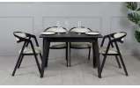 Стол Милан обеденный раскладной 1100/1400x700x750 черный - фото 8