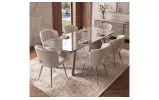 Стул Альдо металл сиденье ткань молочная ноги шампань - фото 18