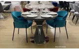 Стол Раунд обеденный раскладной 1000/1300х1000х760 темно-серый - фото 5
