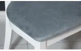 Стілець Альбіна білий масив дерева 450x450x963 тканина блакитна - фото 3