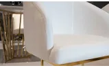 Стілець Ешлі білий метал сидіння тканина 500x500x850 золото - фото 5