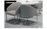 Стул Эшли светло-серый металл сиденье ткань 500x500x850 хром - фото 2