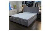 Двоспальне ліжко Белла сіро-бежеве 160x200 з підйомним механізмом - фото 4