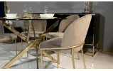 Стол Тейлор обеденный 1100x1100x750 прозрачный нога золото - фото 2