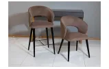 Стул Байрон черный полубарный 580x580x1050 ткань какао - фото 6