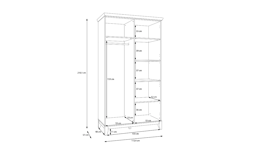 Шкаф 2д Мирамаре / Miramare MMRS921 сосна белая - фото 4 Шкаф 2д Мирамаре / Miramare MMRS921 сосна белая - фото 4