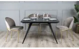 Стол Тори обеденный раскладной 1200/1800х800х750 черный мат черные ноги - фото 7