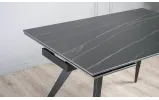 Стол Тори обеденный раскладной 1200/1800х800х750 черный мат черные ноги - фото 10