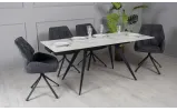 Стол Тори обеденный раскладной 1200/1800х800х750 белый мат черные ноги - фото 7