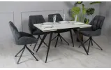 Стол Тори обеденный раскладной 1200/1800х800х750 белый мат черные ноги - фото 6