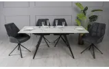 Стол Тори обеденный раскладной 1200/1800х800х750 белый мат черные ноги - фото 2