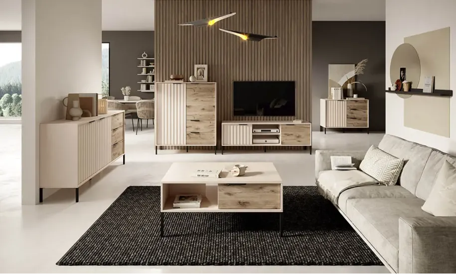 Тумба ТВ мала Хюге (Rave) беж/дуб вікінг - фото 3 Тумба ТВ мала Хюге (Rave) беж/дуб вікінг - фото 3