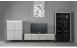 Тумба ТВ малая Тренд / Trend серый/черный с подсветкой TR-05 - фото 3