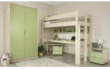 Детская двухъярусная кровать Марго Премиум 80x190 слоновая кость/фисташка - фото 2