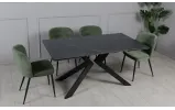 Prestol стіл Монако розкладний керамічний обідній 1600/2400x900x750 чорний мат чорні ноги - фото 26