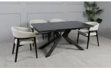 Prestol стіл Монако розкладний керамічний обідній 1600/2400x900x750 чорний мат чорні ноги - фото 4