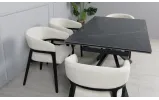 Prestol стіл Монако розкладний керамічний обідній 1600/2400x900x750 чорний мат чорні ноги - фото 6