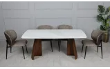 Стілець Кайлі метал сидіння тканина 580x605x820 шоколад, ноги чорні - фото 12
