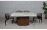 Стілець Кайлі метал сидіння тканина 580x605x820 шоколад, ноги чорні - фото 18
