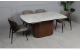 Стілець Кайлі метал сидіння тканина 580x605x820 шоколад, ноги чорні - фото 20