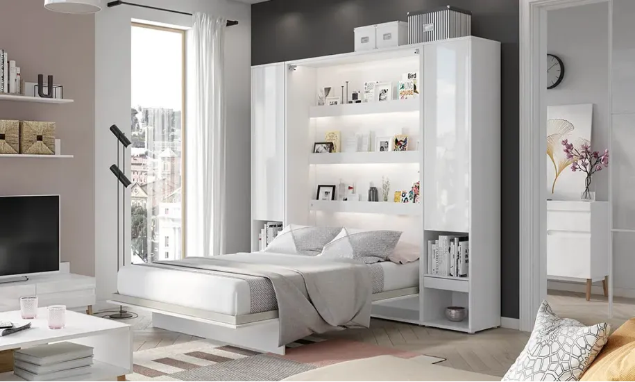 Кровать-трансформер BC-03 белый глянец вертикальная BED CONCEPT LENART - фото 6 Кровать-трансформер BC-03 белый глянец вертикальная BED CONCEPT LENART - фото 6