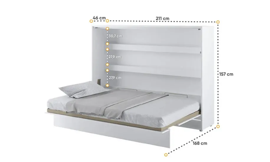 Ліжко-трансформер BC-04 білий глянець горизонтальне BED CONCEPT LENART - фото 4 Ліжко-трансформер BC-04 білий глянець горизонтальне BED CONCEPT LENART - фото 4