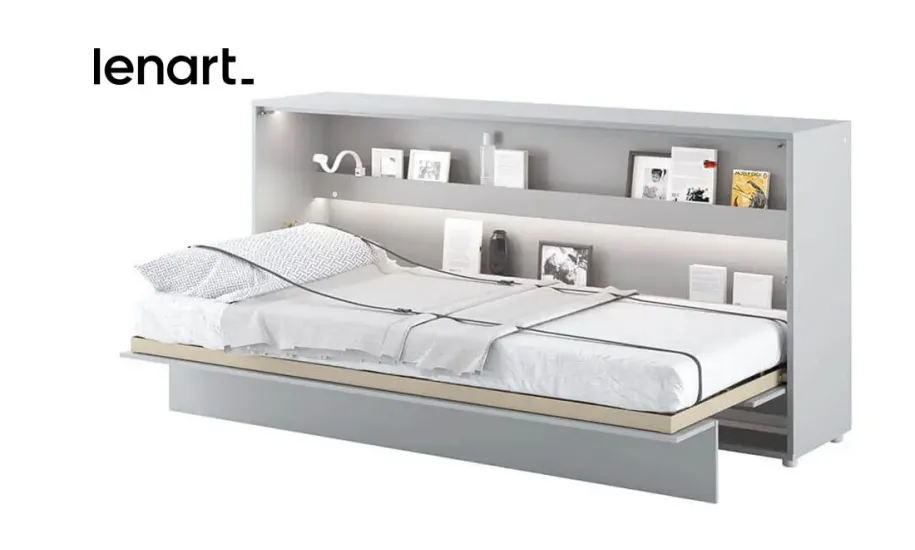 Кровать-трансформер BC-06 серый мат горизонтальная BED CONCEPT LENART