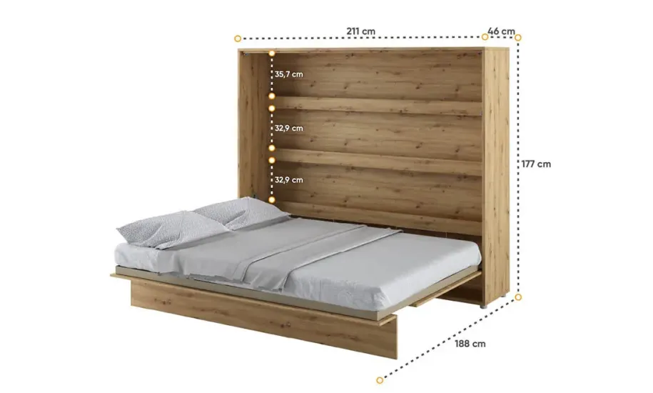 Ліжко-трансформер BC-14 дуб артизан горизонтальне BED CONCEPT LENART - фото 4 Ліжко-трансформер BC-14 дуб артизан горизонтальне BED CONCEPT LENART - фото 4