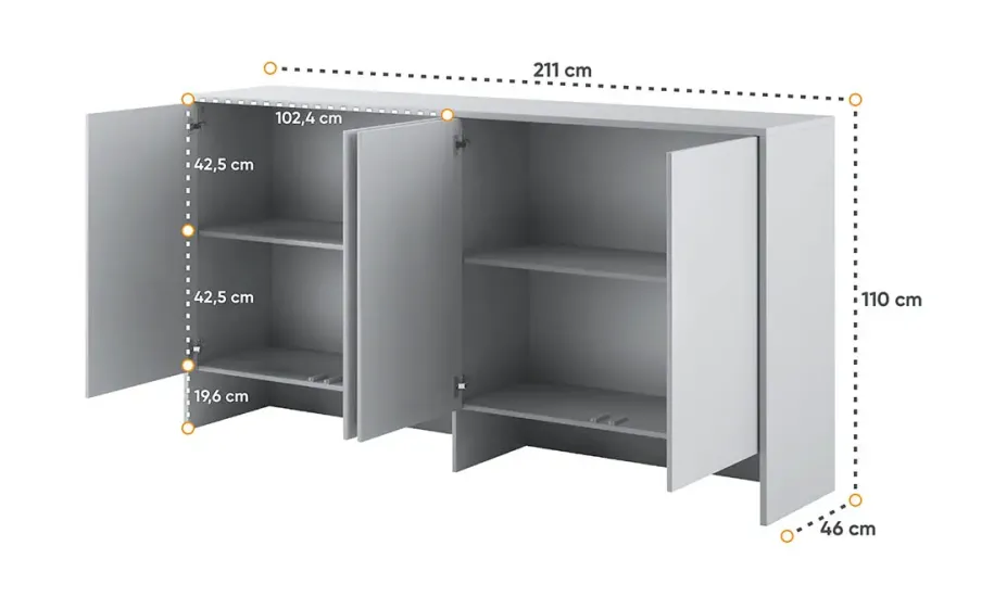 Надставка BC-11 до ліжка-трансформера горизонтального сірий мат BED CONCEPT LENART - фото 3 Надставка BC-11 до ліжка-трансформера горизонтального сірий мат BED CONCEPT LENART - фото 3