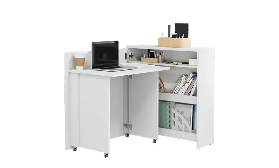 Стол письменный раскладной CW-02L белый мат (левый) WORK CONCEPT SLIM LENART