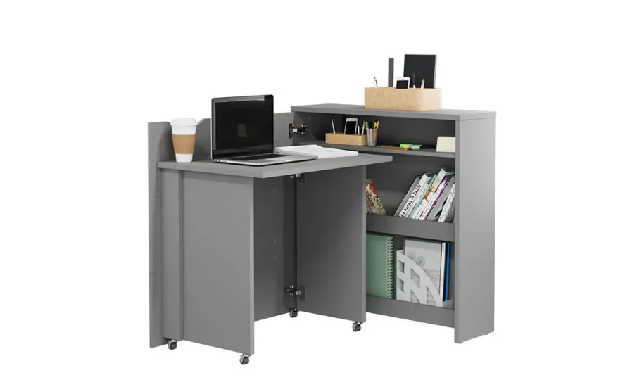 Стол письменный раскладной CW-02L серый (левый) WORK CONCEPT SLIM LENART