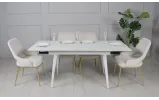 Стол Клайд обеденный раскладной 1200/1780х800х750 белый мат белые ноги - фото 4