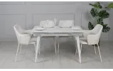 Стол Клайд обеденный раскладной 1200/1780х800х750 белый мат белые ноги - фото 7