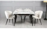 Стол Клайд обеденный раскладной 1200/1780х800х750 белый мат черные ноги - фото 7
