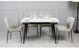 Стол Клайд обеденный раскладной 1200/1780х800х750 белый мат черные ноги - фото 10