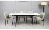 Стол Клайд обеденный раскладной 1200/1780х800х750 белый мат черные ноги - фото 9