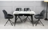 Стол Клайд обеденный раскладной 1200/1780х800х750 белый мат черные ноги - фото 6