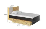 Подростковая кровать Кубик / Qubic 120x200 с подсветкой дуб артизан/серый/черный QB-11 - фото 8