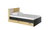 Подростковая кровать Кубик / Qubic 120x200 с подсветкой дуб артизан/серый/черный QB-11 - фото 1