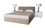 Двуспальная кровать Дакота капучино 160x200 с подъемным механизмом и матрасом, ткань категории 1 - фото 1